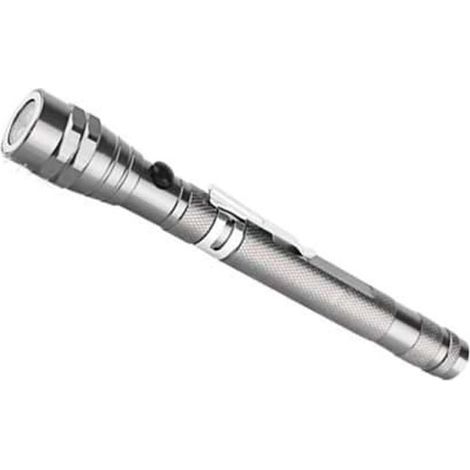 AIDUCHO Lampe De Poche Magnétique Télescopique, Lampe De Travail À Double Aimant, Lampe De Poche Multifonction Rotative Portable, Lampe À 3 Led Pour Outil De Ramassage (Argent) (1/5)