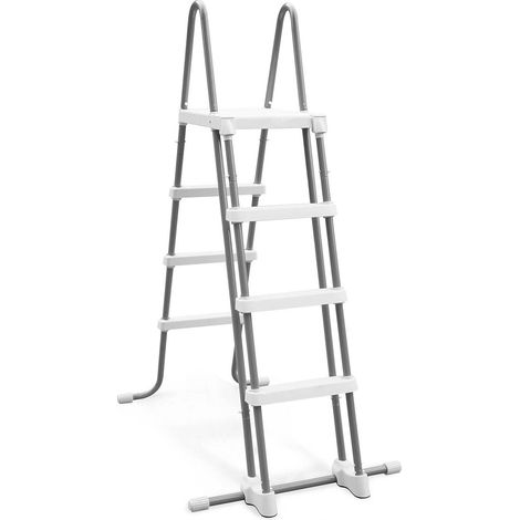 Pool Ladder 91-107 cm, Anti-Slip Steps, Metal Frame
