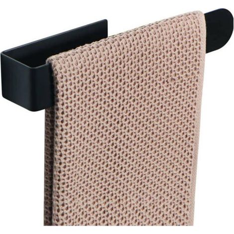 Porte-Serviettes Noir, Porte Serviettes Acier en Inoxydable de Salle Bain Auto-Adhésif, Porte Serviettes sans Perçage Serviette Barre, pour Salle de Bain Cuisine (37cm) (1/5)