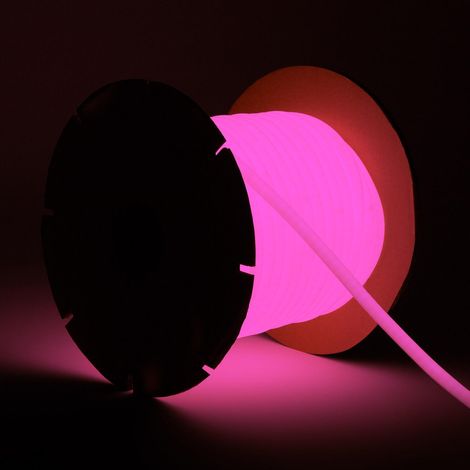 LED-Streifenrolle Neon Dimmbar 220V 50m Rund SFLEX17 8W/m Schnitt 100cm IP65 Rosa