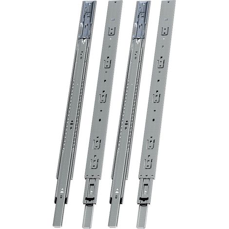 Randaco Guías para cajones 45 kg, 3 partes, acero laminado en frío, guía telescópica, para cocina, baño y oficina 2 par 650mm (1/5)