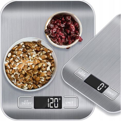 Balanza de cocina, de precisión, para el hogar, joyería, electrónica, pantalla LCD con función de tara, hasta 5 kg. (1/5)