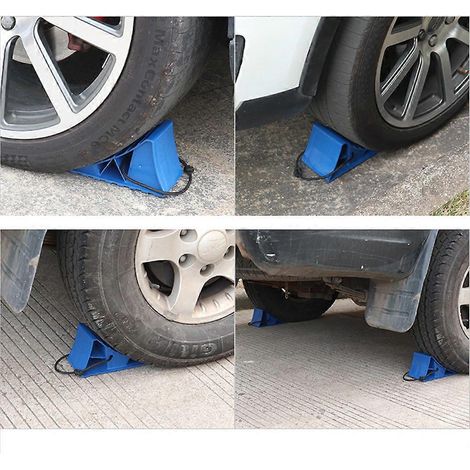 2 cales de roue avec corde pour camping-car, caravane, camion, voiture et quad (1/4)
