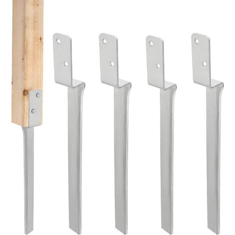 anclajes de suelo para columpios, estacas de anclaje galvanizadas en caliente, soporte para postes de madera y torres de juego (4 x 51 cm) (1/5)