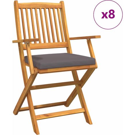 Maison Exclusive - Klappstuhl 8 pcs Grau 49 x 57,5 x 92 cm Massiv