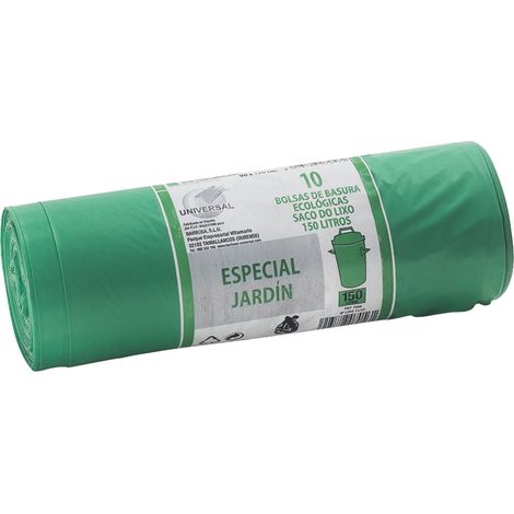 Universal Bolsa basura especial jardín 150L 90X120CM 10 Unidades
