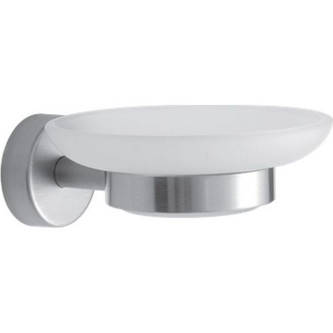 Portasapone in acciaio inox satinato e vetro installazione a muro  Monde-S kamalu