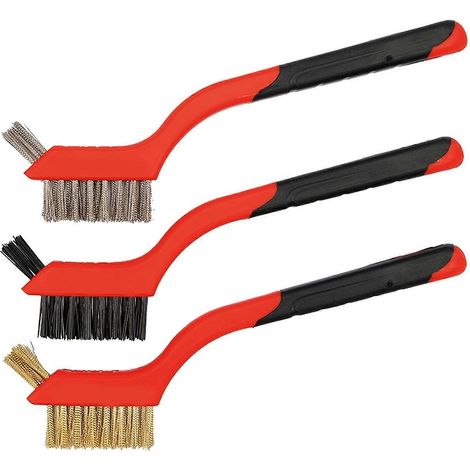 Ensemble de 3 brosses métalliques, petites brosses métalliques pour nettoyer la rouille, la saleté, les traces de peinture et les zones difficiles d'accès en profondeur. (1/5)