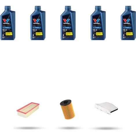 Kit tagliando 3 FILTRI e 5L OLIO compatibile con VW Tiguan I (5n) 2.0 TDI 81kw Dal 2010 (1/5)