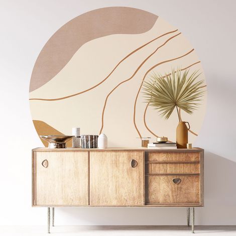 Sticker mural rond / cercle - Boho - Diamètre 30 cm - Adhésif MAT (1/3)