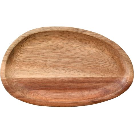 Essteller aus Holz, unregelmäßig ovales Design, Mehrzweck-Serviertablett, 17,5 x 10,8 cm (1/2)
