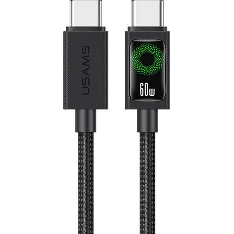 USAMS U92 60W USB-C auf USB-C Kabel 1,2 m Schwarz
