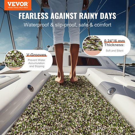Revêtement de sol pour bateau en mousse EVA 2400 x 900 mm plancher de revêtement de sol autocollant antidérapant, 21 600 cm², tapis… (1/5)