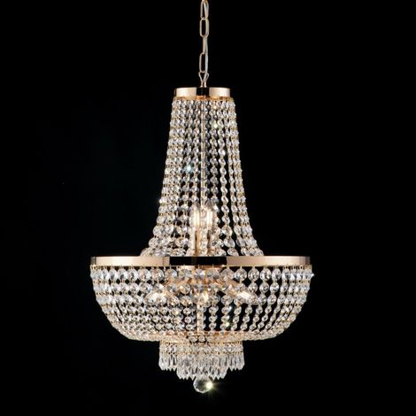 Araña imperial de hierro y latón dorado con ocho luces stass 50x h74 cm