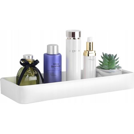 Loft-Küchen-Badezimmerregal, 40 cm, weiß, für Shampoos und Flüssigkeiten
