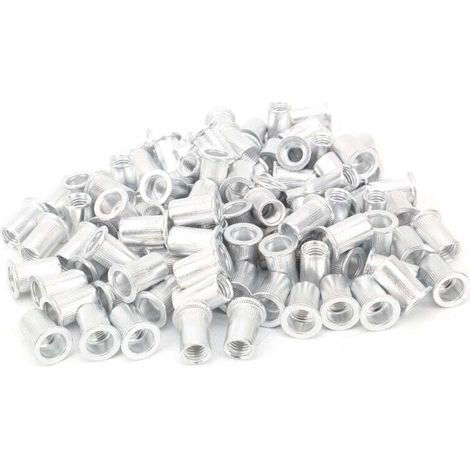100 pièces/écrous de rivetage plaqués à tête plate en aluminium et écrou à rivet vertical M8(M8100pcs) (1/5)