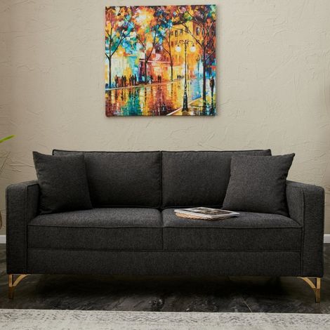 2-Sitzer-Sofa Berlin Anthrazit Gold (1/5)