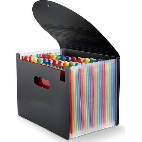 Boite De Rangement Pour Documents - Classeur Vertical Extensible Avec Etiquettes Alphabétiques A-Z - Pour Formats Lettre Et A4 - 1 Pièce (1/5)