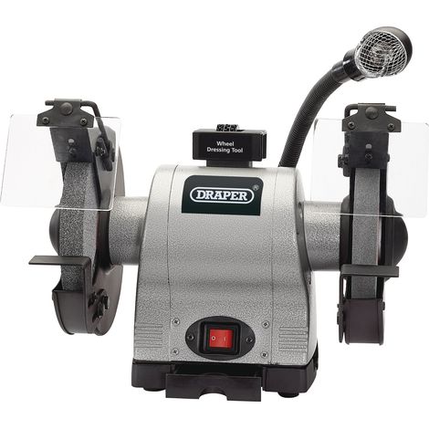 Draper 200mm Heavy Duty Bench Grinder with Twin Sander, Polisher, 550W Motor, Worklight, Model 05097 (1/5)