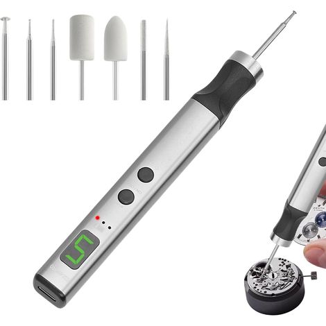 Stylo De Gravure – Gravure, Graveur À 5 Vitesses Avec 7, Outils Sculpture Crayon Graure Électrique, Vernis, Pour Produits Électroniques, Pierre, Métal, Bois, Bijoux, Ongles E - (1/5)