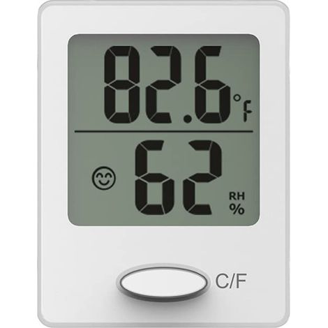 Higrometro Digital - Termometro Interior - Pantalla LCD - Rango Temperatura -9,9 a 50 °C - Precisión ±1 °C / ±5 % RH - 4,5 x 1,6 x 5,8 cm - 1 Unidad (1/5)