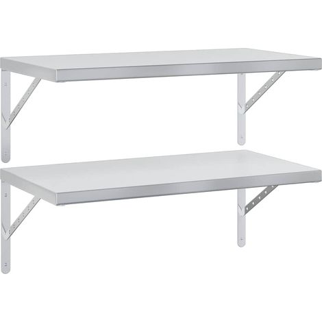 Maison Exclusive - Wandregale 2 Stk. 75x40 cm Silbern Edelstahl