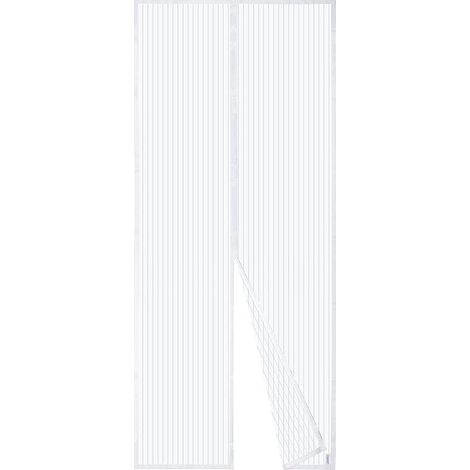 Moustiquaire Magnétique Pour Porte , Rideau en Maille, Joint Magnétique de Haut en Bas avec Fermeture Automatique, Maintient l'air frais à l'intérieur (90x210cm, Blanc) (1/5)