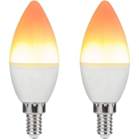 2Pcs Ampoule Flamme LED Flamme Effet Scintillant Ampoules De Feu Exterieur A Lenvers Ampoule Lampe Decoration Vintage pour Festival Hotel Bars Decoration De La Maison Veilleuse,E14 (1/5)