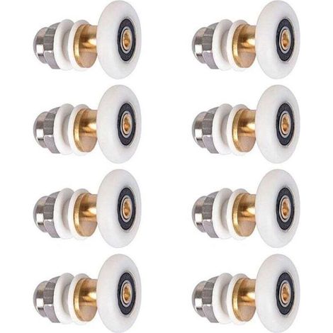 Rulli per porta doccia da 25 mm, cuscinetti a rulli per porta doccia scorrevole, 8 pezzi -Crezuo