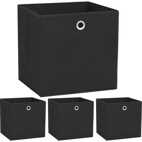 Cajas de almacenaje 4 uds textil no tejido 32x32x32 cm negro vidaXL