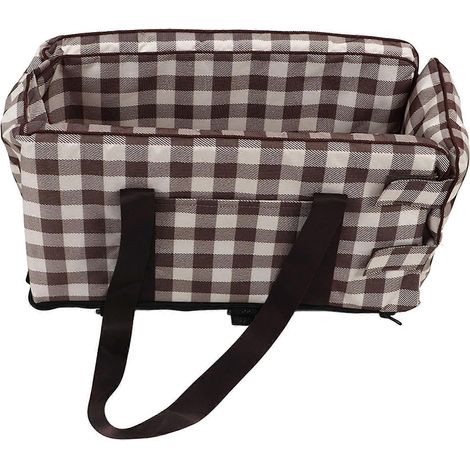Siège auto pour chien 2024Dog, motif écossais carré, souple, imperméable, portable, stable, avec accoudoirs et coussin réglable, pour chiens et chats (1/5)