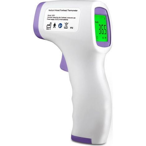 Thermomètre Frontal Sans Contact, Thermomètre Frontal Adulte et Bebe avec Lecture Instantanée 1s, Thermometre Numérique 32 Mémoire, Alarme de Fièvre, Rapides et Précises (1/5)