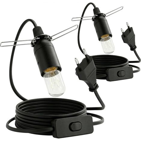 2PCS Câble pour Lampe de Sel 1,8m noir avec Douille et Interrupteur,Remplacement Sécurisé et Durable 250V 2A,Compatible pour Lampes de Sel Maison,Bureau, Spa,Ambiance Relaxante Lampes DIY (1/5)