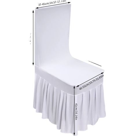 Fundas para sillas, tejido elástico, diseño elegante, color blanco. (1/2)