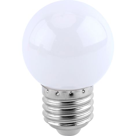 Ampoule LED E27 2W Globe Rond Multicolore Lumière Décorative pour Maison Bar Magasin Blanc