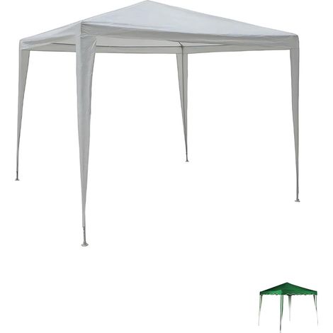 Gazebo da 3x3 metri impermeabile e resistente ai raggi UV, con struttura in metallo - Ideale per giardini, piscine ed eventi all'aperto - Colore Bianco (1/5)