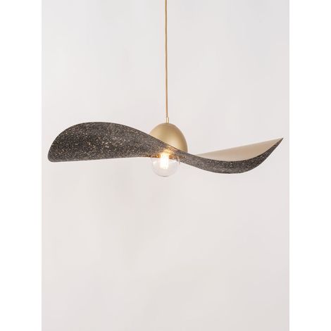 BOBOCHIC - Lustre KIRAN bicolore or en acier  M Noir