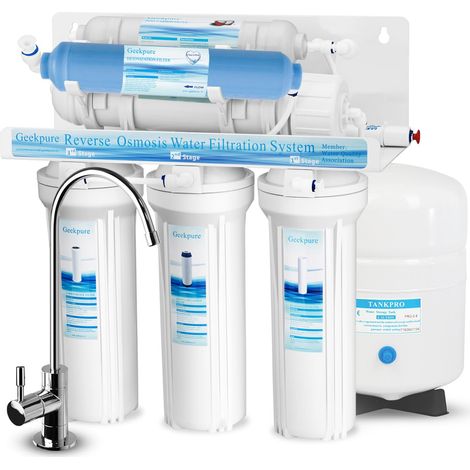 Système de filtration d'eau potable à osmose inverse en 6 étapes avec filtre DI TDS à 0-75GPD  Purificateur d'eau sous évier avec filtre DI, TDS jusqu'à 0 (1/5)