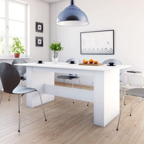Esstisch rechteckig 180x90 cm Weiß Industrial Holzwerkstoff (1/5)