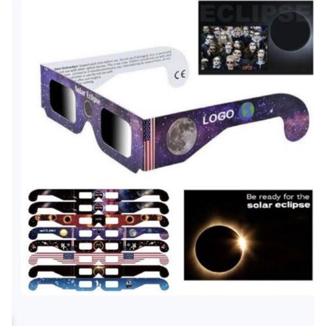 Lot de 8 lunettes éclipse solaire en carton – Lunettes de protection – Norme EPI – Observation solaire – Multicolore (1/4)