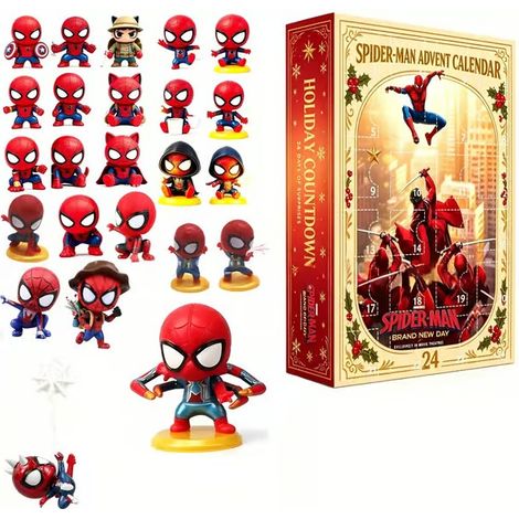 Calendrier de l'Avent Spider-Man 2026, décoration murale en acrylique avec compte à rebours de 24 jours
