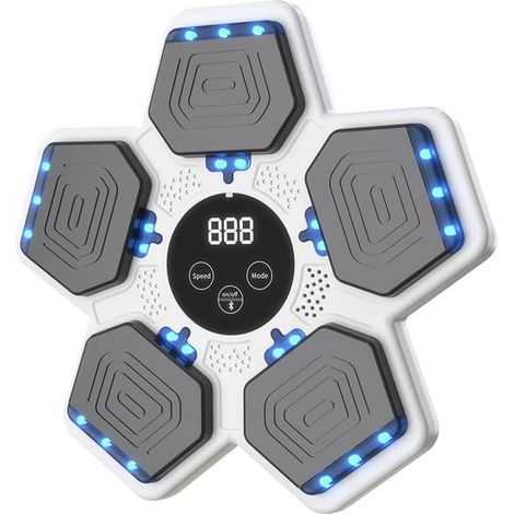 Machine de Boxe Musicale pour Adultes et Enfants, Équipement d'Entraînement de Boxe Interactif Intelligente avec Gants, Fixée au Mur, Machine de Frappe pour Entraînement à Domicile, au Bureau et en Sa (1/5)