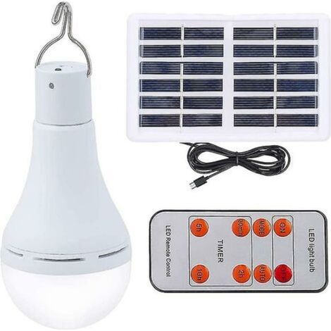 9W Three-Stage Dimmable Solar Light with Light Sensor, Portable Rechargeable Solar Lamp for Camping Tents (1/4)