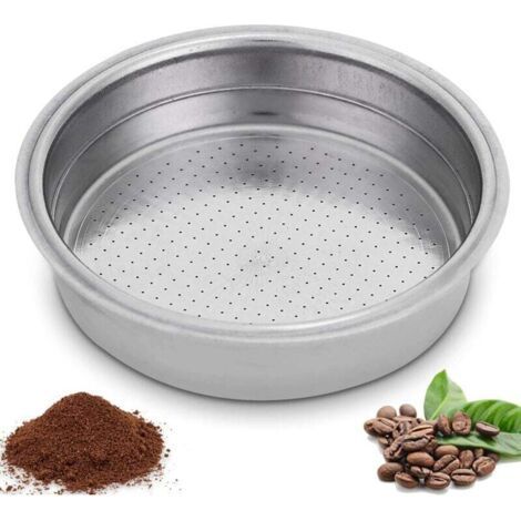 51mm Non-pressurized Filter, Stainless Steel Coffee Filter Pressureless Single Layer Filter Basket, Espresso Filter Basket for Coffee Accessories Refillable Reusable Capsule (Single Cup) (1/4)
