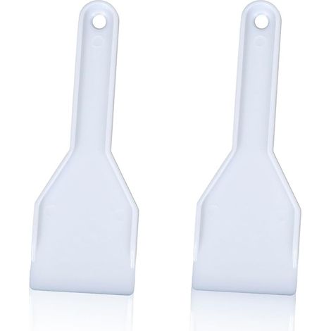 Set de 2 grattoir à glace, plastique ABS rigide, poignée ergonomique, trou de suspension, pour réfrigérateur congélateur
