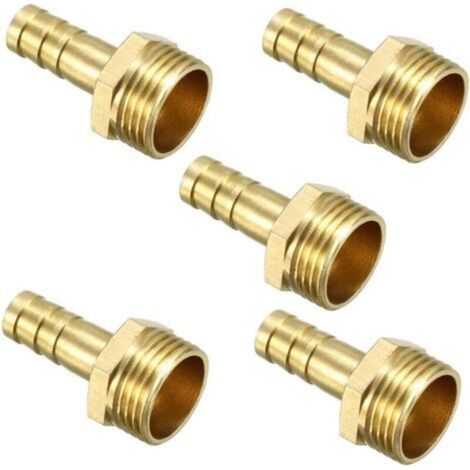 Pieza de latón para manguera, conector adaptador macho de 8 mm x 3/8 PT (1/4)
