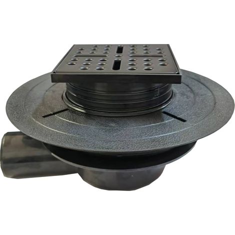 Piletta di scarico ORIZZONTALE per Piatto Doccia RAINY e HIGH RAINY - Griglia in Acciaio inox Nero