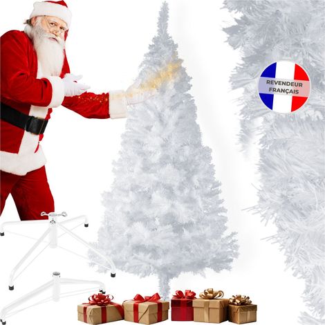 Sapin de Noël artificiel en PVC naturel et blanc (1/5)