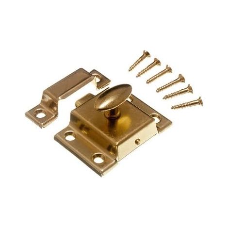 Lot de 3 loquets de verrouillage pour placard en métal plaqué laiton 50 mm + vis (1/2)
