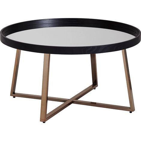 Wohnzimmertisch Schwarz Metall-Gestell B/H/T ca. 78/42,5/78cm (1/5)